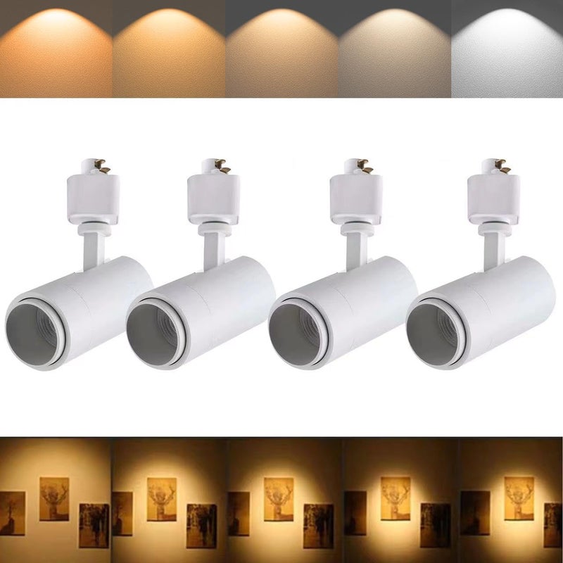 Ajbvp 5CCT LED Track Lighting Heads 12W Dimmable,Zoomable Beam15°/24°/36°/45°/60°,2700K/3000K/3500K/4000K/5000K,Single Circuit H Track Lighting Heads Ceiling Fixtures Art Lighting,White-4Pack - Image 1